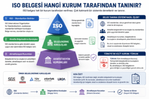 ISO belgelendirme hiyerarşisi ve akreditasyon zinciri şeması